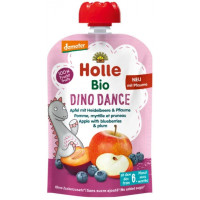 Holle Detské bio pyré jablko s čučoriedkami a slivkou od 6 mesiaca Dino Dance